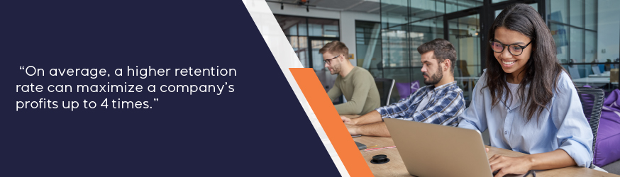 On average, a higher retention rate can maximize a company's profits up to 4 times