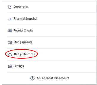 alert preferences