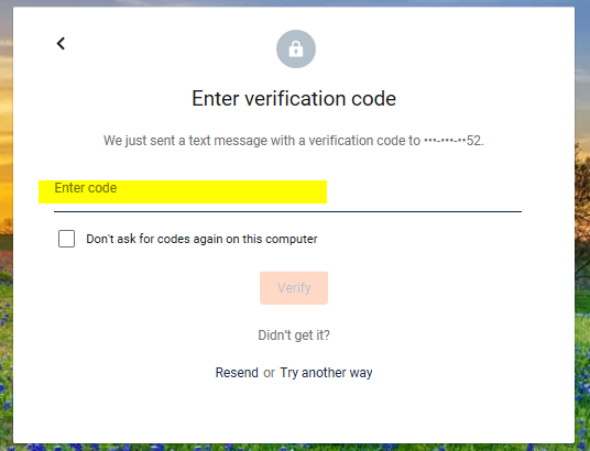 Enter verification code
